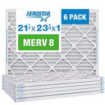 Aerostar 21.5x23.3125x1 MERV 8 Air Filter, Pleated AC Furnace HVAC Filters (21.5x23.3125x0.75), Electrostatically Charged for Allergies Dust Pet Dander Pollen Mold Lint, MPR 600 FPR 5, USA, 6 Pack