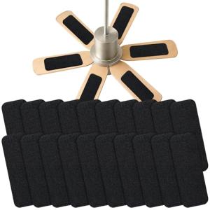 20 Pack Ceiling Fan Filters for Blades, Activated Coconut Shell Carbon Fan Blade Air Filters for Dust, Odors & Pet Dander, Easy Stick Universal Fit Ceiling Fan Air Purifier Pads, Unscented