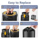 2 Pack TZ-K1 Replacement Filter Compatible with FreAire KN6391, Compatible with ToLife TZ-K1, Compatible with VOOPNU DH-JH12, for MK-01 MK-06, MJ012H, 3-in-1 Filter Replacement for Smoke Pollen, Black