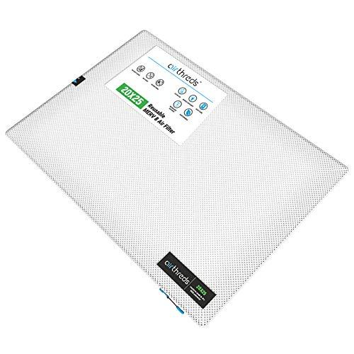 AirThreds 20x25x1 Air Filter for AC HVAC Furnace, Machine Washable & Dryer Friendly MREV 8 Plus Reusable Air Filters