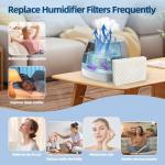 6 Pack WF813 Humidifier Filters Replacement for Equate Eqwf813 Eq-2119-Ul, Relion RCM-832 RCM-832N, ProCare PCCM-832N Cool Mist Humidifier Replacement Filter with 2 Pack Humidifier Tank Cleaners