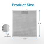 WA0575 Range Hood Filter 14-3/8" x 13-1/2" Compatible with Vissani 30-inch Pyramid or Wall Mount Range Hood, 5-Layer Aluminum Mesh Vent Filter (2 Pack)