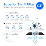 Waterdrop G3-2CFCB Filter, Replacement for Waterdrop G3-W & G3P600 & G3P800 Reverse Osmosis System, Pack of 2 G3-N1CF Filters and 1 G3-N3CB Filter, 1-Year Combo