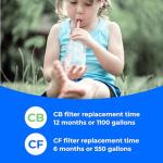 Waterdrop G3-2CFCB Filter, Replacement for Waterdrop G3-W & G3P600 & G3P800 Reverse Osmosis System, Pack of 2 G3-N1CF Filters and 1 G3-N3CB Filter, 1-Year Combo