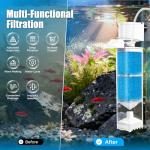 Aquarium Filter for 40-70 Gallons Tank, 225GPH Fish Tank Filters with Oxygenation, Wavemaker & Impurity Isolation, Multi-Functional Circulation System