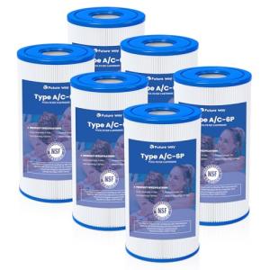 Future Way 6 Pack Type A or C Pool Filter Cartridge Replacement for Intex 29000E/59900E & 1000/1500/530 GPH Filter Pump, Fits Easy Set Above Ground Pools