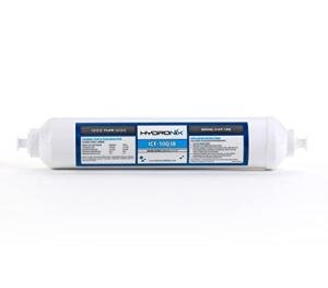 Hydronix ICF-10Q38 Inline Reverse Osmosis Post, Fridge & Ice Coconut GAC Water Filter 2000 Gal, 3/8" Quick Connect