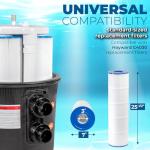 XtremepowerUS 425 SQ/FT Pool Cartridge Filter In-Ground Above Ground Swimming Pool and Spa Filter System (4-Pieces Filter Set) 2" Inlet/Outlet Fitting