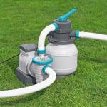 Bestway 1,500 Gallon Sand Filter Pump for 300 to 11,200 Gallon Above Ground Outdoor Swimming Pools with ChemConnect Clean Water Dispenser