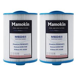 Mamokin PWW50 Spa Filter, Replaces 6CH-940，Filbur FC-0359, 817-0050, 25252, 03FIL1400, PWW50P3(NOT PWW50P4), (1 1/2" Coarse Thread), Waterway Front Access Skimmer, SAE Thread Hot Tub Filter 2 Pack