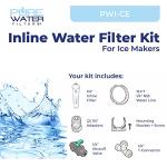 PureWater Filters Inline Water Filter Kit for Ice Maker with 1/4-Inch Direct Quick-Connect Fittings, Tubing and a T-Connector