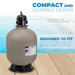 XtremepowerUS 16" Above Inground Swimming Pool Sand Filter System 7-Way Multi-Port Valve Pool Filter up to 21,000 Gallons with Stand