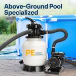 VIVOHOME 2087 GPH Sand Filter Pump for Above Ground Pools up to 4,600 Gallons, 7-Way Valve with 22 lb Sand Capacity, Heavy-Duty Rust-Resistant Housing