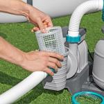 Bestway 1,500 Gallon Sand Filter Pump for 300 to 11,200 Gallon Above Ground Outdoor Swimming Pools with ChemConnect Clean Water Dispenser