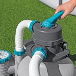 Bestway 2,200 Gallon Sand Filter Pool Pump for Above Ground Swimming Pools up to 14,400 Gallons with Pre-Filter Strainer Basket & Valve Adapter Set