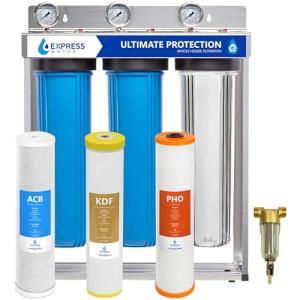 Express Water Whole House Water Filter System | Ultimate Protection | 3 Stage Water Purifier Whole Home, Heavy Metal + Anti-Scale Filters, High Reduction in Scale, Chlorine, PFAs, Lead, Arsenic & more