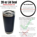 Captain O-Ring – Replacement Lid Seal Gaskets for Yeti Stainless Steel Insulated Tumbler Mugs (3 Pack) [20 oz Lid Size]