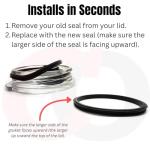 Captain O-Ring – Replacement Lid Seal Gaskets for Yeti Stainless Steel Insulated Tumbler Mugs (3 Pack) [20 oz Lid Size]