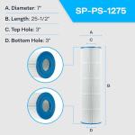 SpiroPure Replacement for Super Star Clear C4500 C4520 Hayward CX875REM Pleatco PA112 Unicel C-7489 Filbur FC-1275 Hot Tub Spa Pool Filter Replacement Cartridge (Case of 4)