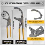 ELEAD 9-Piece Ultimate Oil Filter Wrench Set - Professional Oil Filter Removal Tool, Swivel Head Oil Filter Wrenches, Adjustable Oil Filter Remover Pliers, Universal Oil Filter Wrench and Valve Lapper