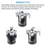 GOHAWKTEQ Universal Adjustable Oil Filter Wrench From 2-1/2 inch to 4.5 inch Oil Filter Wrench Tool Set With 3 Jaw