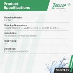 Zoeller 540 FLEX Water-Powered Backup Sump Pump System – No Battery or Electricity Required - Installs Horizontally or Vertically - Works During Sump Pump Failure - ¾″ Inlet / 1-½″ Discharge