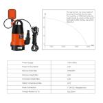 Sump Pump, Prostormer 1HP 3700GPH Submersible Clean/Dirty Water Pump with Automatic Float Switch for Pool, Pond,Garden, Flooded Cellar, Aquarium and Irrigation (Orange)