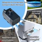 Automatic Small Sump Pump with Water Sensor, 5 FT Lift 55 GPH 115V/230V Mini Condensate Pump with Float Switch, Water Removal for Dehumidifier, Air Conditioner, Ice Maker, Basement, Auto On Off