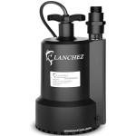 Lanchez Sump Pump, 1/2 HP 2450GPH Submersible Water Pump, Utility Pump Thermoplastic Portable Electric Transfer Pump for Hot Tub Swimming Pool Basement Garden Pond Tubs Draining with 10FT Cord