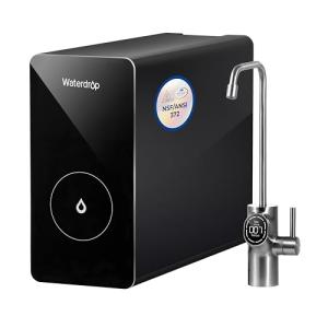 Waterdrop D6 Reverse Osmosis Water Filter, 600 GPD Under Sink Reverse Osmosis System, Reduce PFAS, 2:1 Pure to Drain, Tankless RO Water Filter System, Smart Faucet, Easy Installation