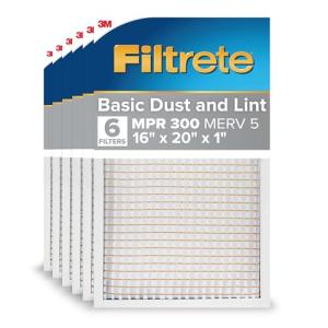 Filtrete 16x20x1 MERV 5 Air Filter 6-Pack