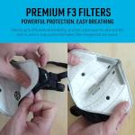 RZ Mask RZM3 - Patented 99.8% Filtration Efficiency All Day Reusable Air Filtration Mask, Anti Fogging, up to 50% Better Breathability, RZ Secure 360° Seal™, and 3 Straps, Trusted by First Responders