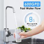 Waterdrop D6 Reverse Osmosis Water Filter, 600 GPD Under Sink Reverse Osmosis System, Reduce PFAS, 2:1 Pure to Drain, Tankless RO Water Filter System, Smart Faucet, Easy Installation