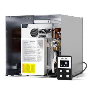 FOGATTI RV Tankless Water Heater InstaShower 7, 3 Optional Door Sizes 15"x15", 15"x18" & 18"x18" for Refitment, 12V DC, Optimized Summer Comfort Performance, Ideal for RVers' Family Use, Gen 3