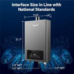 Ranein Natural Gas Tankless Water Heater, Indoor Max 3.6 GPM, 80,000 BTU Instant Hot Water Heater