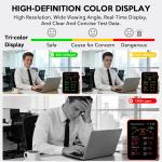 Air Quality Monitor Home Indoor - 15-in-1 Professional Air Meter with HCHO, CO2, PM, TVOC, AQI, Temperature & Humidity, Real-Time Display, App Control, Portable, Accurate for Home & Office Use