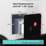 FOGATTI RV Tankless Water Heater InstaShower 7, 3 Optional Door Sizes 15"x15", 15"x18" & 18"x18" for Refitment, 12V DC, Optimized Summer Comfort Performance, Ideal for RVers' Family Use, Gen 3