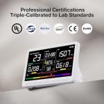 bonoch 16 in 1 Air Quality Monitor Indoor 7" Display 9 AQI+7 AQI Alerts, CO2 Monitor Air Quality Tester for CO2, TVOC, PM2.5 PM1.0 PM10, HCHO Temperature Humidity AQI & Time Air Quality Meter for Home