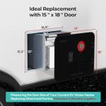 FOGATTI RV Tankless Water Heater InstaShower 7, 3 Optional Door Sizes 15"x15", 15"x18" & 18"x18" for Refitment, 12V DC, Optimized Summer Comfort Performance, Ideal for RVers' Family Use, Gen 3