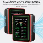 Air Quality Monitor Home Indoor - 15-in-1 Professional Air Meter with HCHO, CO2, PM, TVOC, AQI, Temperature & Humidity, Real-Time Display, App Control, Portable, Accurate for Home & Office Use