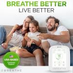 BREATHE Airmonitor Plus: Smart Air Quality Monitor Indoor - 8-in-1 CO2 Meter, Formaldehyde Detector, VOC Meter, PM1/2.5/10, Temperature & Humidity - Air Quality Tester for Home with App