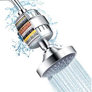 High Pressure Shower Head and 15 Stage Filter Combo
