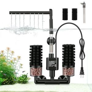 Hygger Quiet Electric Aquarium Sponge Filter with Media Balls