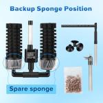 Hygger Quiet Electric Aquarium Sponge Filter with Media Balls