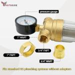 Spin Down Sediment Water Filter System with Gauge