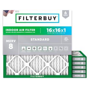 16x16x1 MERV 8 Air Filters 6-Pack