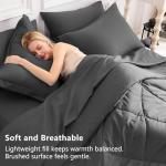 CozyLux 7-Piece Queen Size Bedding Set - Dark Grey