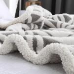 LOMAO Cozy Sherpa Flannel Throw Blanket - Grey