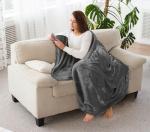 Soft Grey Fleece Throw Blanket for All Seasons