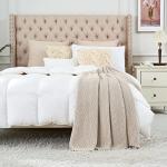 Beige Organic Cotton Americana Oversized Throw Blanket